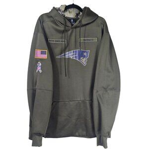 New England Patriots Mens NFL Onfield Hoodie 3XL Army Green Patriotic Football